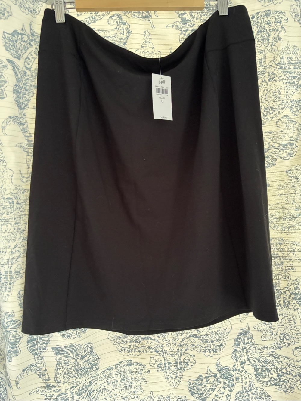J. Jill Black Midi A-Line Skirt